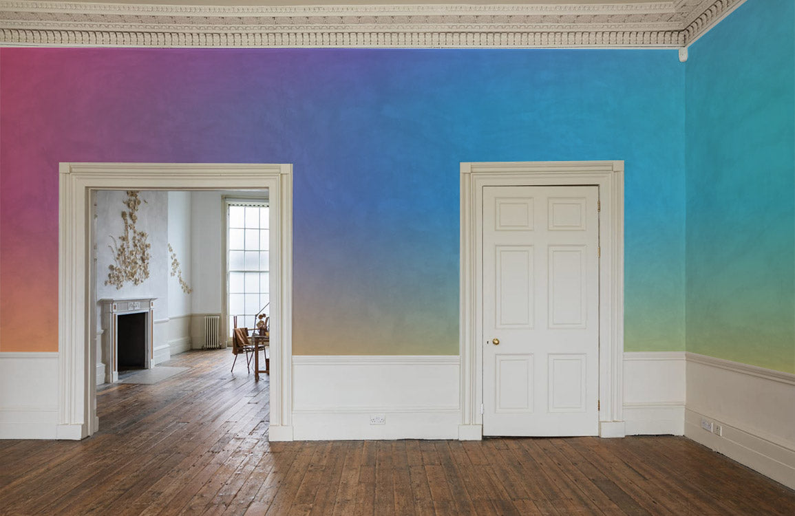 Wallpaper mural with a colour gradient for use as home decor