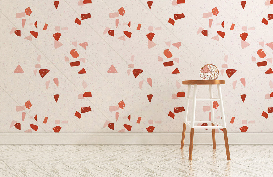 Decorate your room with this orange terrazzo wallpaper mural