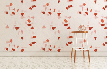 Abstract Terracotta Geometric Mural Wallpaper