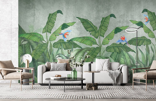 mural wallpaper with a jungle motif mural wallpaper