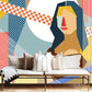 Wallpaper Mural of an Abstract Mona Lisa Portrait for Use in Home Decoration
