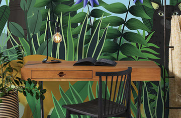 Tropical Jungle Animal Print Mural Wallpaper