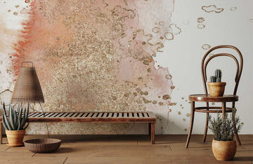 Gold Splash Abstract Watercolor Mural Wallpaper