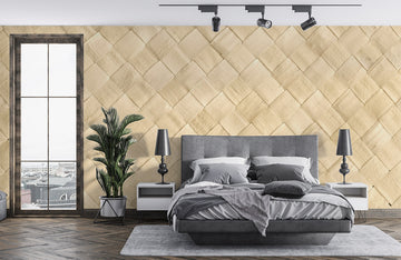 Luxuriöse goldene geometrische Fischgrätmuster-Wandtapete