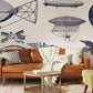 Home Decoration Featuring an Aircraft Revolution Industrial Wallpaper Mural