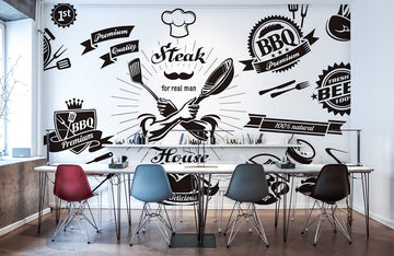 Modern BBQ Kitchen Mural Wallpaper