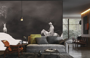 Monochrome Samurai Warrior Wall Mural