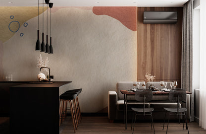 Decorated with a Wallpaper Mural of Colorful Blocks