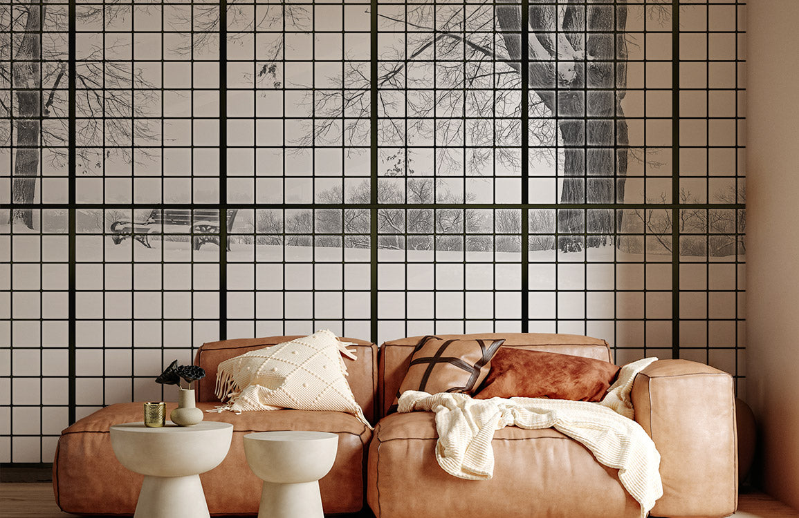 Home Decorating Mural Wallpaper Featuring a Snow Scene