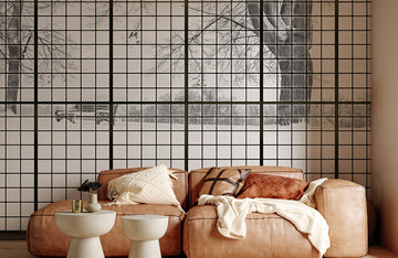 Winter Forest Scene Decorative Mural Wallpaper