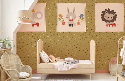 Wallpaper mural with an animal print for use in interior design.