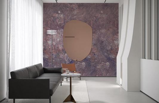 Wallpaper Mural for Home Decoration Featuring an Original Oil Painting in Purple