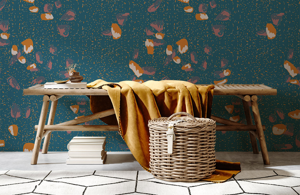 Room with a Chips and Marble Pattern Wallpaper Mural
