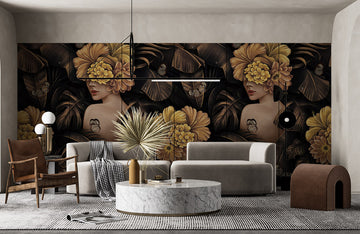 Botanical Beauty Portrait Mural Wallpaper