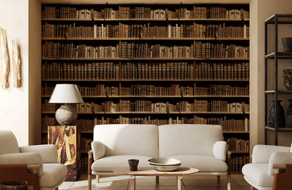 Vintage Library Bookshelf Wallpaper Mural in reading room