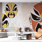 Wallpaper Mural with a Chinese Facial Mask Pattern, Ideal for Home Decoration