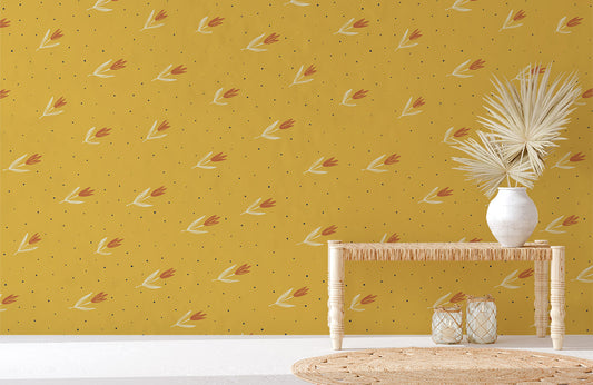 Wallpaper Mural with a Small Flower Pattern for the Home