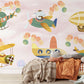 Animals Flying Airplanes Cartoon Wall Mural for Your Home Decoration