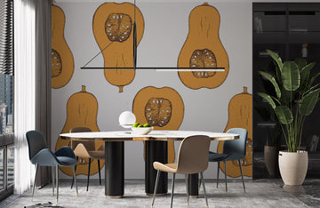 Quirky Pear Pattern Kitchen Mural Wallpaper