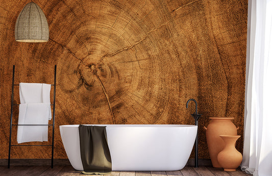 annual ring wood effect wall mural for room decor