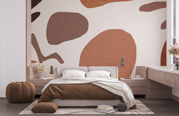 Mural Wallpaper con forme di tonalità terrose astratte
