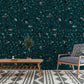 Wallpaper with a Marble Pattern with Green Fragments