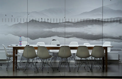 stunning Pond wallpaper muralbreathtaking wallpaper mural of a gray pond