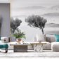 Home Decoration Wallpaper Mural Featuring Lonely Trees and a Lake