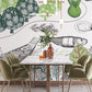 Mural Restaurant Wallpaper Featuring Fish and a River