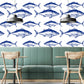 Home Decoration Featuring a Hippie Fish Wallpaper Mural