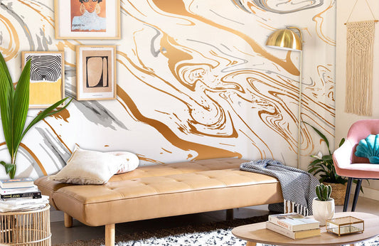 Marble Abstract Wall Mural Wallpaper in the Room