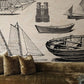 Wallpaper mural for home decoration depicting the Boat Revolution industrial scene.
