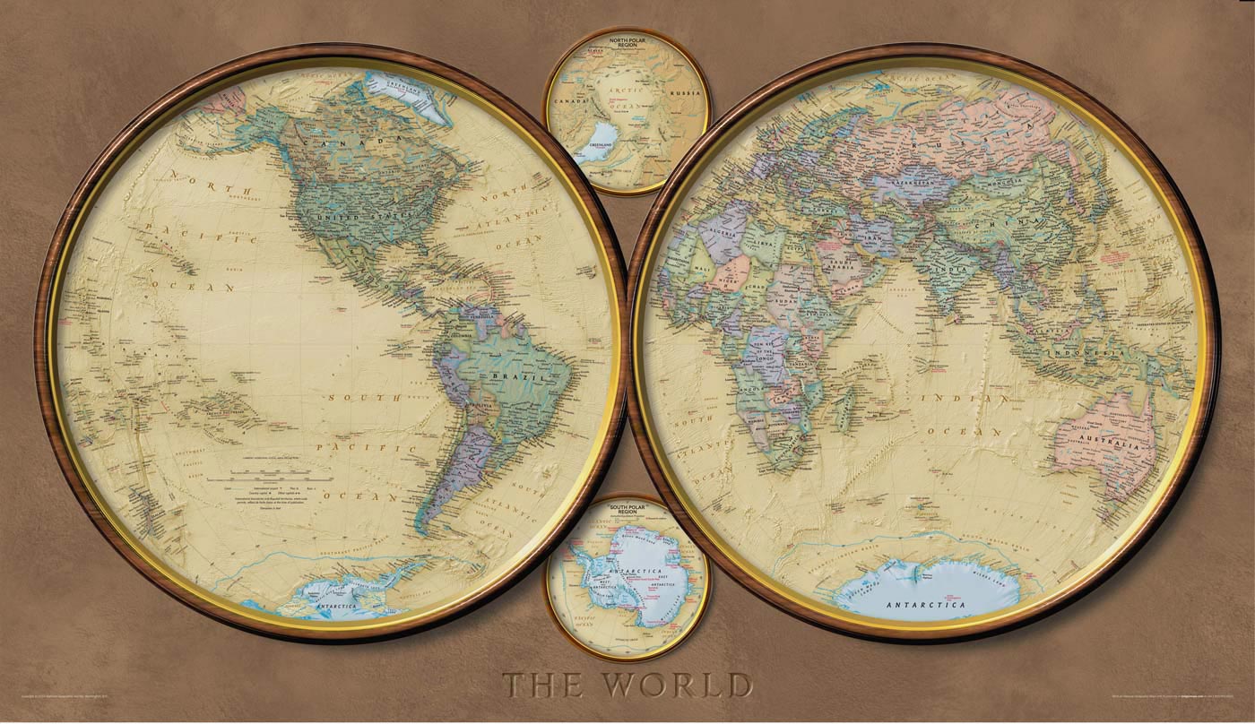 Vintage World Map Wall Mural Wallpaper