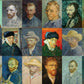Van Gogh Portraits Exhibition Wallpaper Mural for home decor