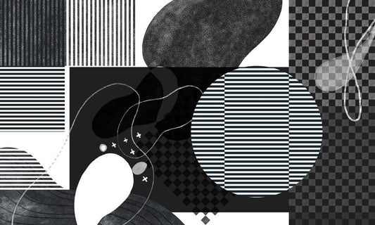 Mural Wallpaper for Home Decoration Featuring Abstract Black and White Shapes