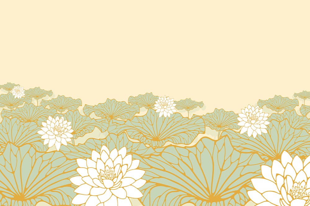 Elegant Beige Floral Art Mural Wallpaper