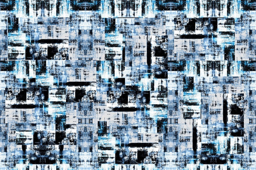 Abstract Blue Black Brushstroke Mural Wallpaper
