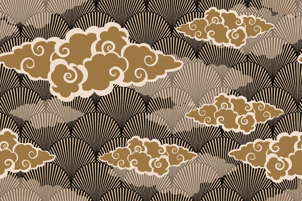 Brown Fortunate Clouds Wallpaper Mural for Interior Design of Your Home