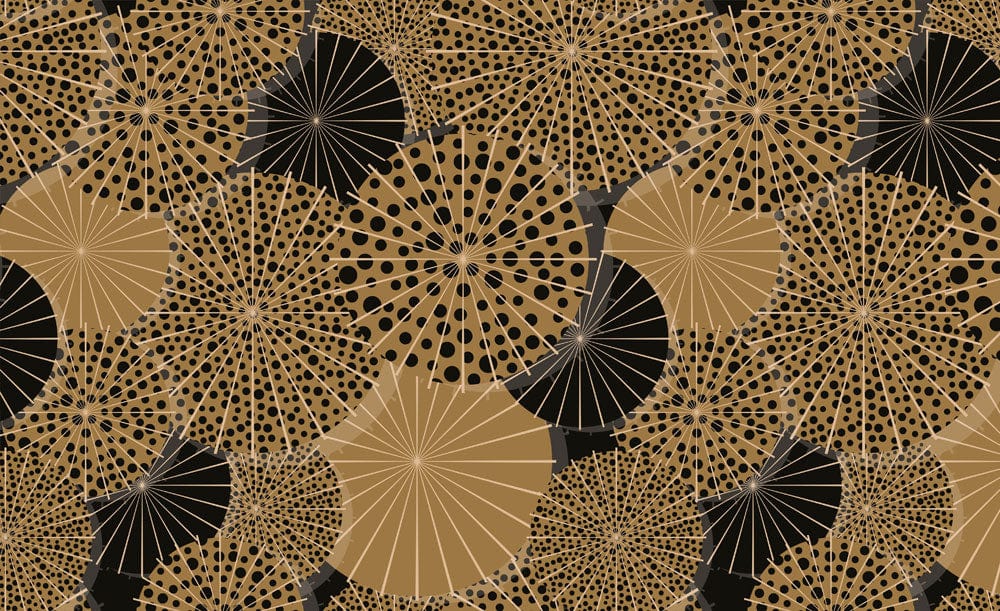 Gold Geometrisches Abstraktes Wandmural