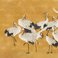 Decorative Wall Mural with Cranes on Yellow Background