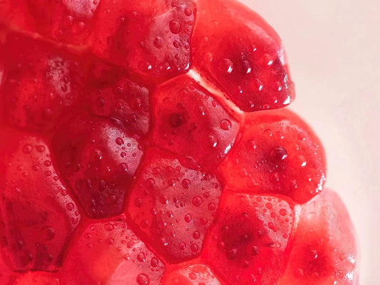 Wallpaper mural featuring a crystalline pomegranate design, perfect for use in interior design.