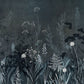 Wallpaper mural featuring a silhouette of dark bushes, perfect for use as home decor