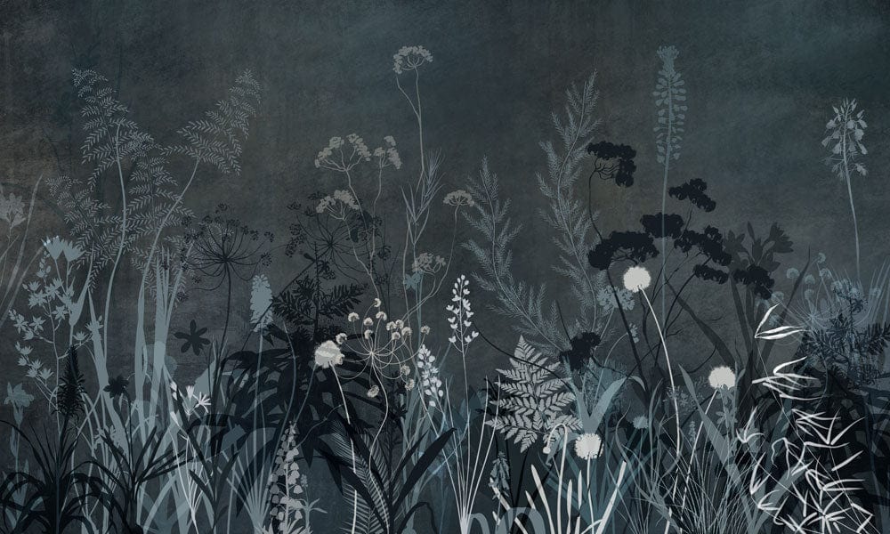 Botanical Dark Moody Floral Mural Wallpaper