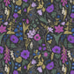 Wallpaper mural featuring dark purple flowers, perfect for use as home decor