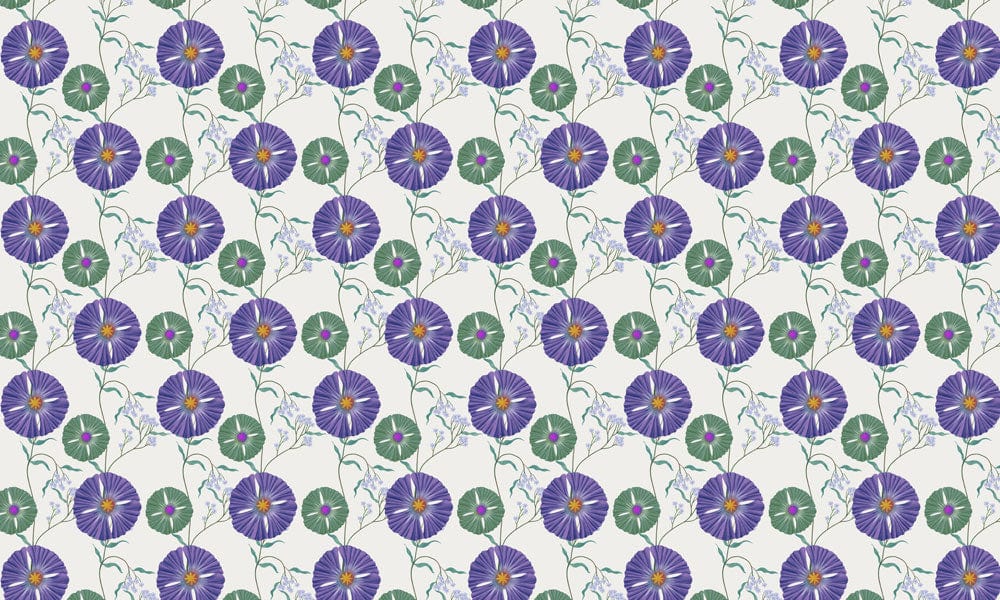 Wallpaper with Dense Circle Flowers Pattern Used for Home Decoration