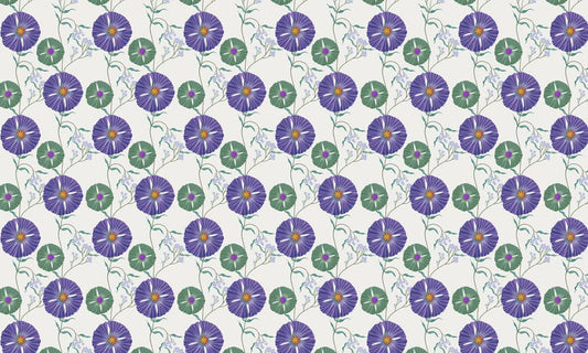Wallpaper with Dense Circle Flowers Pattern Used for Home Decoration