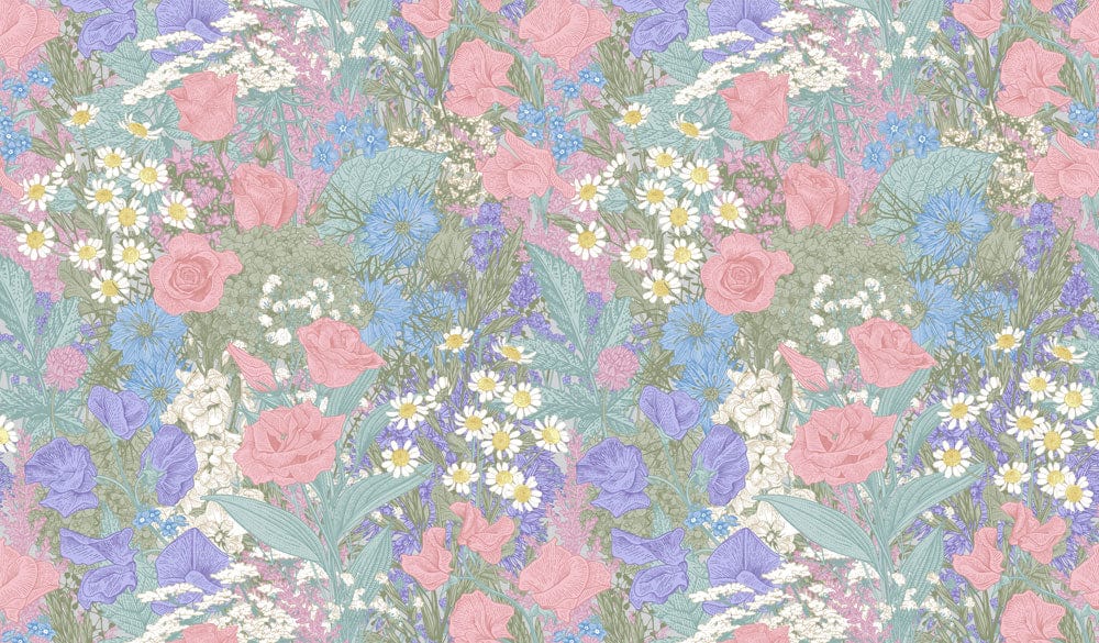 Vintage Floral Pastell Wandtapete