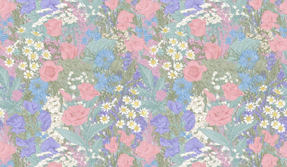 Wallpaper Mural for Home Decoration Featuring Dreamy, Dense Flowers