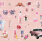 Stickers Wallpaper Mural for Home Decoration in Fashion with Pink Stickers