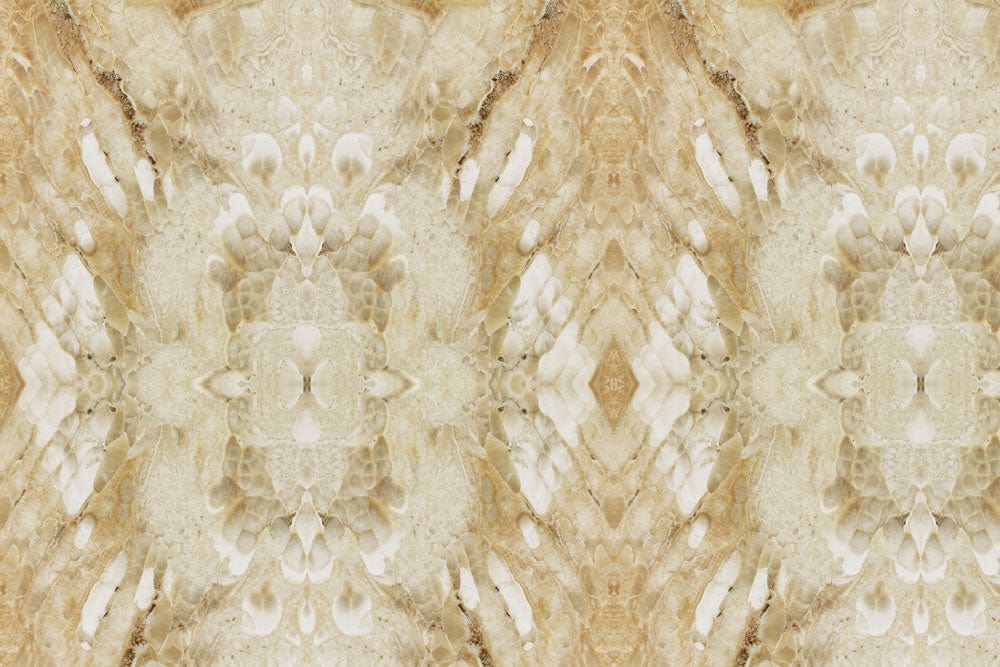 Abstract Beige Symmetric Geometric Mural Wallpaper